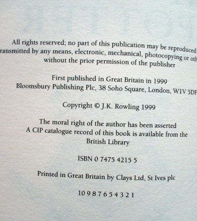 Harry Potter and the Prisoner of Azkaban UK First Edition 1999